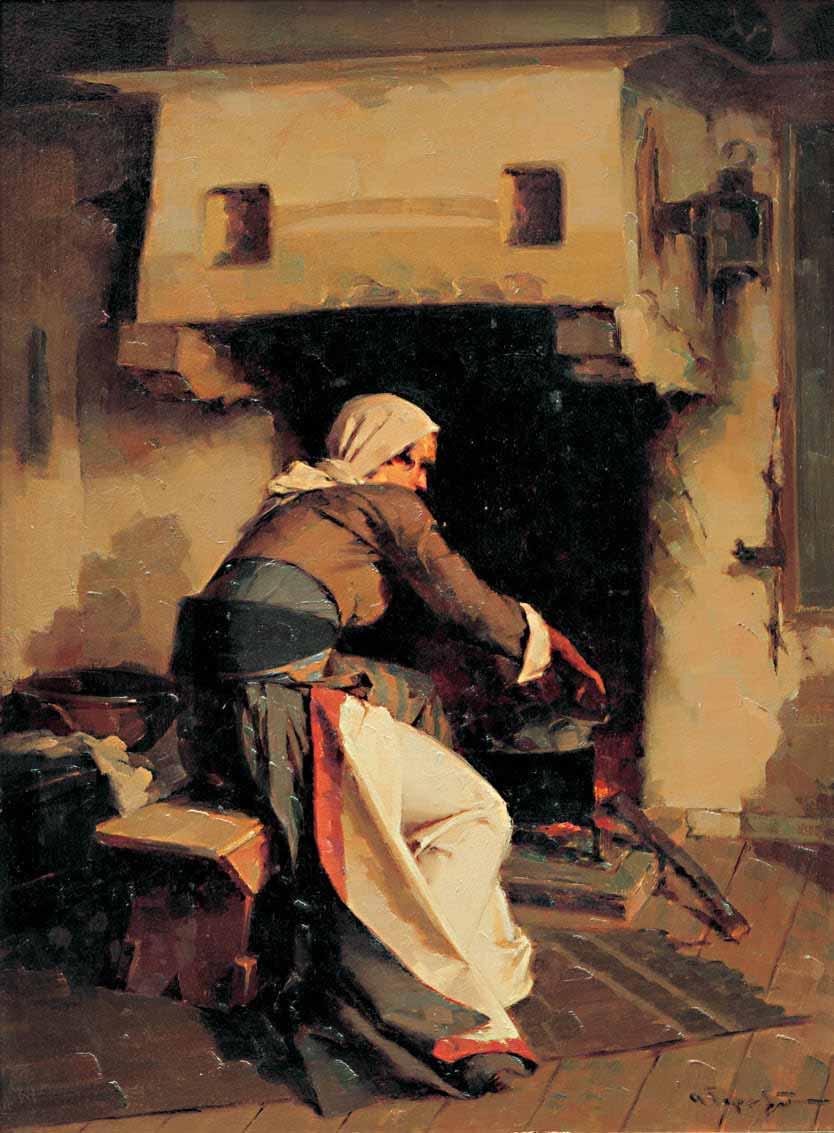 *39 Απόστολος Γεραλής (1886-1983) Στο τζάκι υπογεγραμμένο κάτω δεξιά: Α.