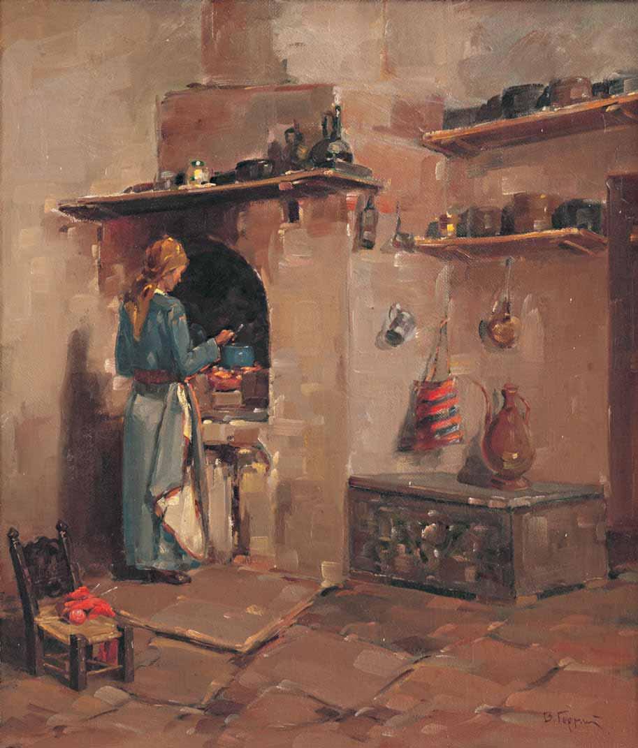 *43 Βασίλειος Γερμενής (1896-1966) Εσωτερικό υπογεγραμμένο κάτω δεξιά: Β.