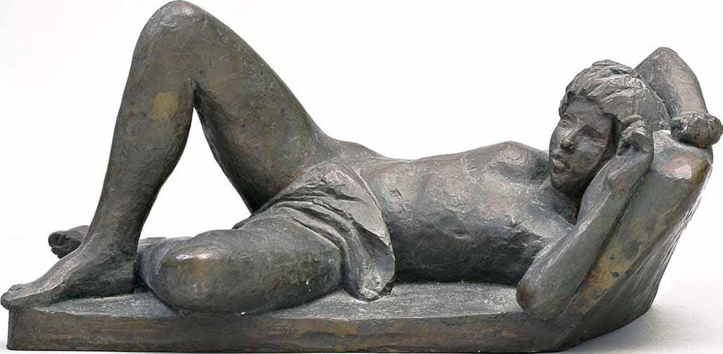 *49 Γιώργος Ζογγολόπουλος (1903-2004) Γυμνό [1952] υπογεγραμμένο με αρχικά στη βάση: Γ. Ζ. μπρούντζος, 21 x 46 x 22 cm. 3.000-4.000 ΒΙΒΛΙΟΓΡΑΦΙΑ: P. Restany, D.