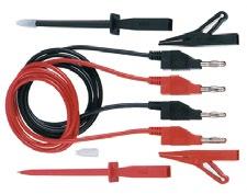32A / 1000V, CAT III, izolaţie dublă E4S-220 (cod HCK 99.00074): Set accesorii compus din: - 2 crocodili izolaţi (roşu + negru), cu locaş posterior 4 mm, deschidere 11 mm, lungime 54.5 mm, max.
