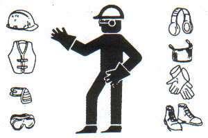 čelada Zaščita obraza (očala ali maska) Zaščitne rokavice Primerna delovna obleka (brez ohlapnosti) Primerno sredstvo za zaščito sluha