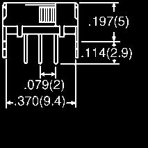 6 (4) On-On-On PC Board EG9-ND 8.5 7.3 6.3 5 EG308 Right ngle 0. @ VDC DP3T.