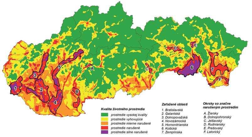 III.4 Súčasný stav kvality životného prostredia vrátane zdravia V zmysle environmentálnej regionalizácie Slovenska uvedenej v Správe o stave životného prostredia Slovenskej republiky v roku 2012 je