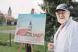 Ustvarjalce je oba dneva»podprlo«lepo vreme, tako da je bilo moč slikati na prostem. Ob vodnjaku sredi trga si je svoje slikarsko mesto izbral Karl Vejnik, ki je v Stražišče prišel iz Železne Kaple.