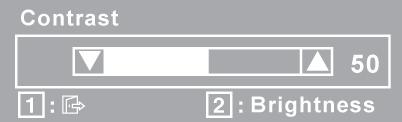 funkcije gumbov 1 in 2: Pritisnite Exit (Izhod) ali izberite Brightness control (Nastavitev