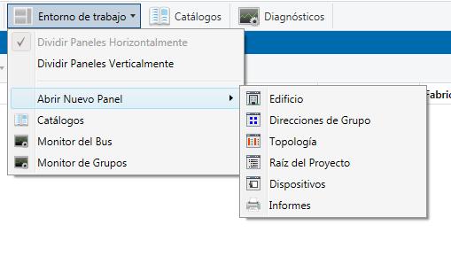 Instalacións domóticas con KNX 29 Vistas de deseño de proxecto No ETS pódense visualizar os proxectos a través de diferentes ventás de traballo, que poden ser usadas simultaneamente.