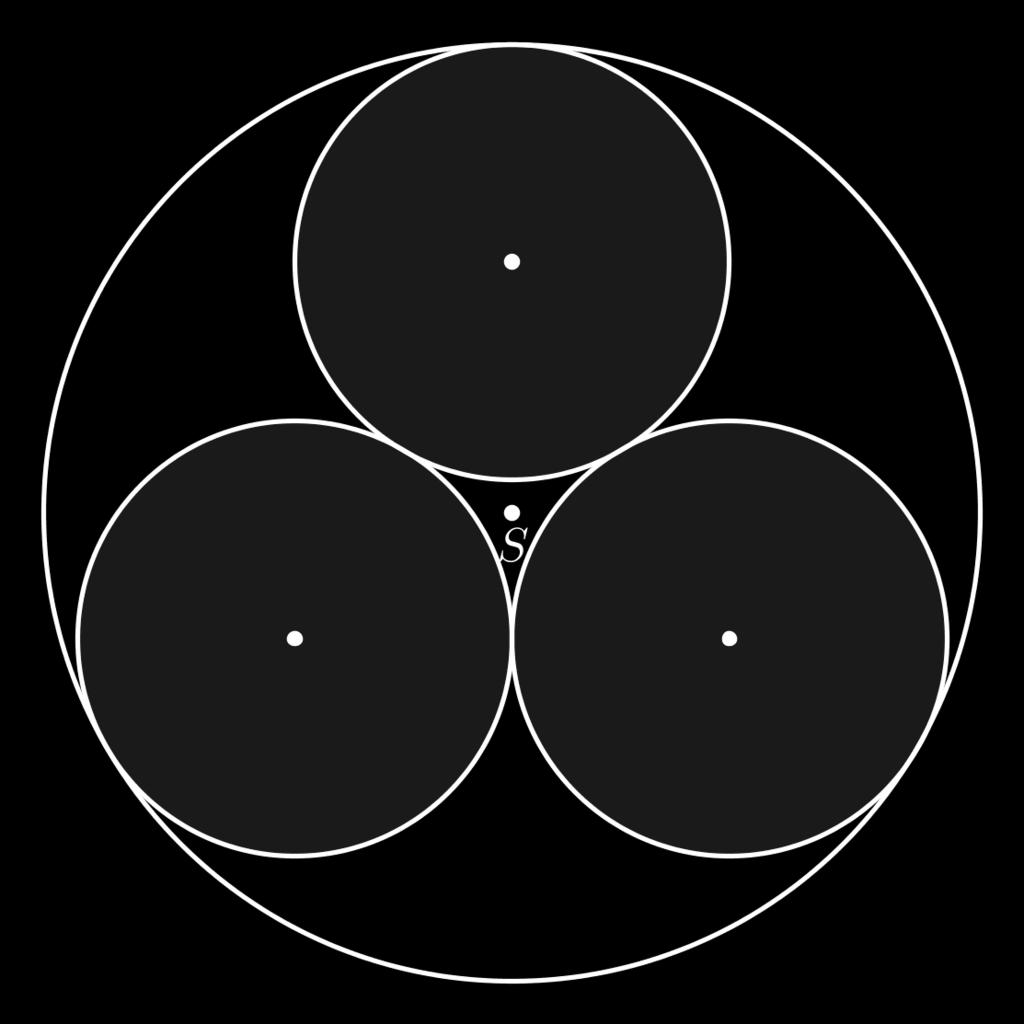 9.3. Na skici su prikazane tri sukladne male kružnice koje se međusobno dodiruju i koje iznutra dodiruju veliku kružnicu