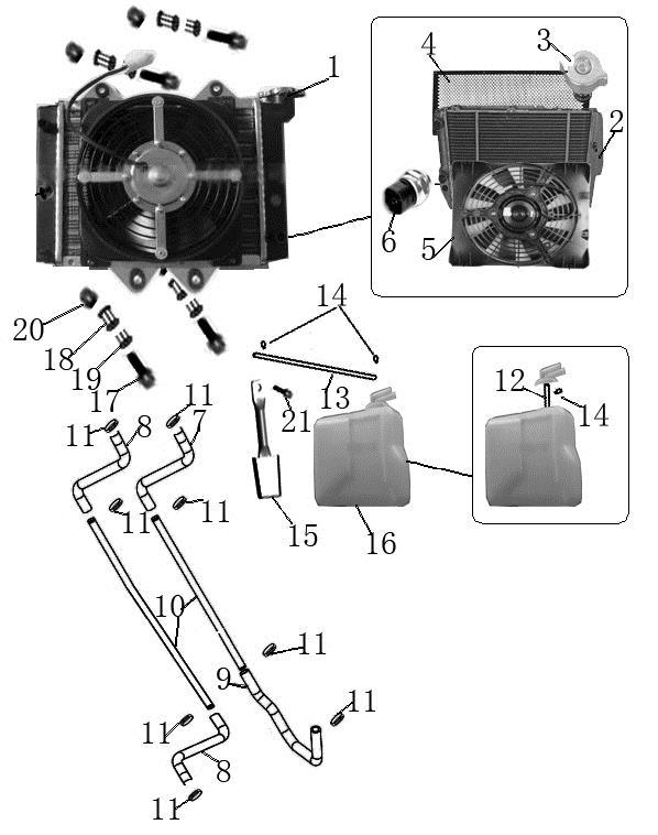 FIG. 20 COOLING SYSTEM COOLING SYSTEM 20-1 14210-300U RADIATOR ASSY.