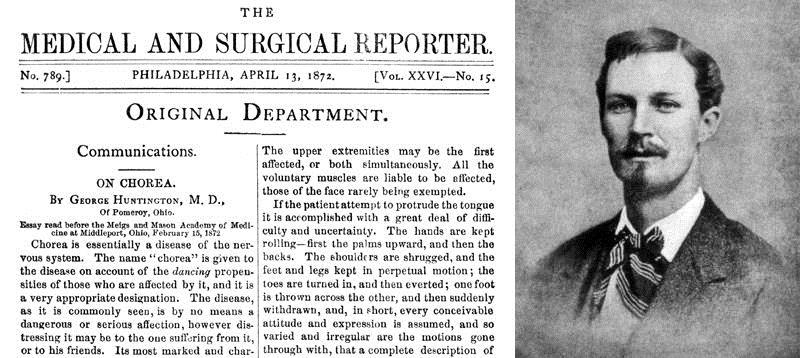 George Huntington (1850-1916) J. C. Lund: Chorea Sti Viti i Sætersdalen. Uddrag af Distriktslæge J. C. Lunds Medicinalberetning for 1860.