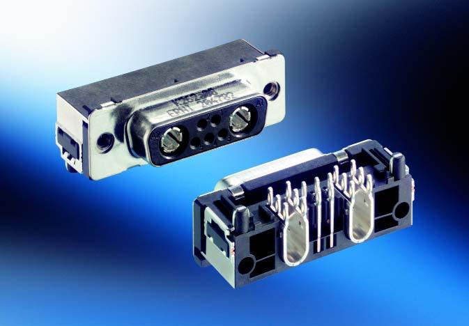 Right Angle Female High Current 7W2, 3W3, 3WK3 Versions with stamped high current contacts Dimensional Drawing 7W2 SMT, THR and Pressfit Versions, Assembly Height 7.