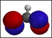 orbitals combine on adjacent atoms. A good example is the carboxylate anion.