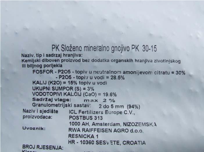 GNOJIDBA KALIOFILNIH KULTURA krumpir, šećerna repa, kukuruz, korjenasto povrće, suncokret, rajčica, jagodasto, jabučasto i koštuničavo voće, konoplja, grašak, heljda šećerna repa - 4-6 kg kalija na