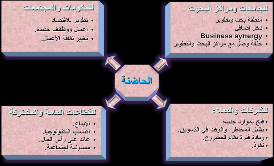 شكل )24(: أىمية الحاضنات التكنولوجية )517 :2012 أىداف الحاضنات التكنولوجية: )العساؼ وآخروف 4.1.2 تيدؼ حاضنة األعماؿ لتحقيؽ ما يمي: )جواد 118(.