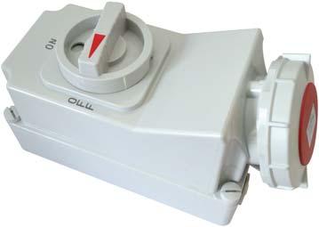 DISPOZITIVE DE CONECTARE EN 60309 EN 60529 GTIHEA CERTIFICATE NO. LVD03-199 Priză industriă PT cu întrerupător de sigurnță. b c d e f g TICS-1132R V 2P + 225 118 144 208 101 6.