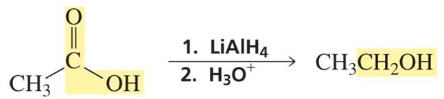 метилпропанат эфир пропанол-1 метанол Карбон қышқылының LiAlH 4 реакциясынан тек біріншілік спирт түзіледі.