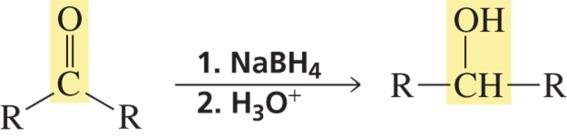 Кетондардың натрий боргидридімен реакциясынан екіншілік спирт түзіледі: б.