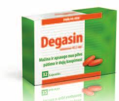 DEGASIN padeda žmonėms, kenčiantiems nuo virškinimo problemų, susijusių su pilvo ir vidurių pūtimu.
