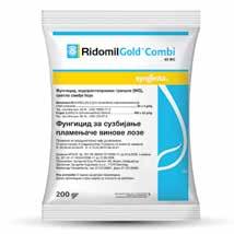 RIDOMIL GOLD COMBI 45 WG AKTIVNA MATERIJA: Metalaksil - M 50 g/kg + Folpet 400 g/kg FORMULACIJA: WG - vodorastvorljive granule FUNGICIDI DELOVANJE:kombinacija dve aktivne materije koja obezbdđuje