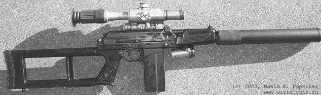 8.11. att. Krievijas mazskaņas snaiperu šautene VSK-94. Par lielkalibra snaiperu šauteņu izmantošanas sākumu armijas vajadzībām var uzskatīt 1983.