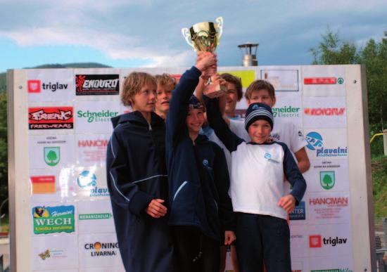 46 lokalno aktualno besedilo fotografija Henrik Medvešek, upokojenec, trener Plavalnega kluba Fužinar Boštjan Erjavec Pokal boberček Fužinarjevi ekipi Plavalni klub Ravne daje velik poudarek vzgoji