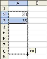 Microsoft Excel XP 4. u ćeliji B2 upisati, ne koristeći Paste Function, formulu za izračunavanje sinusa kuta: =SIN(RADIANS(A2)), te je kopirati u preostale ćelije stupca B na način opisan točkom 2. 5.
