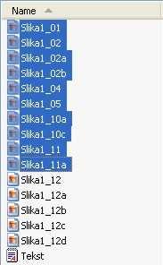 Windows XP Jedan objekt Kontinuirani niz Nekontinuirani niz Kopiranje mape ili datoteke (Copy) Označena mapa ili datoteka može se kopirati na sljedeće načine: odabrati Edit/Copy (Ureñivanje/Kopiraj)