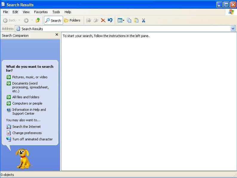 Windows XP Funkcija pronalaženja mape ili datoteke omogućava pretraživanje po više kriterija, izmeñu ostalog, po imenu i lokaciji (čvrsti disk, disketna jedinica) ili po datumu promjene.