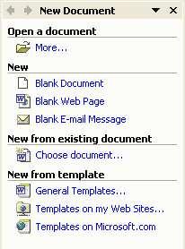 Microsoft Word XP Korištenjem okna zadataka osigurava se efikasniji rad.