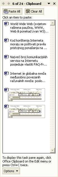 povlačenjem na željeno mjesto (pritisnuti lijevu tipku miša, strelicu miša dovesti iznad ciljnog mjesta i otpustiti tipku).