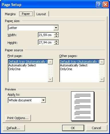 Microsoft Word XP Gornja margina Lijeva margina Širina uveza Donja margina Desna margina Položaj uveza
