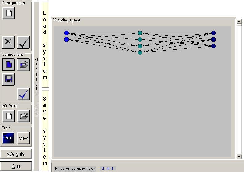 Лист/листова: 6/6 1.2.1. Анализа помоћу Backpropagation Network (BPnet) програма Наш задатак у овом случају је да, користећи добијене вредности из задатка 1.1.2, помоћу BPnet-а, обучимо једну вештачку неуронску мрежу (по једну за свака три случаја) да нам даје приближно очекиване резултате за нове унете вредности.