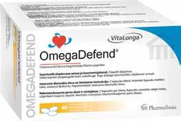 ŠIRDŽIAI KRAUJOTAKAI -40 % IKI -35% OMEGADEFEND 60 kapsulių Omega-3 riebalų rūgštys padeda palaikyti normalią širdies veiklą. Teigiamas poveikis pasireiškia per parą suvartojant 250 mg EPR ir DHR.