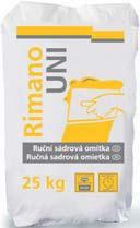 12 mesiacov min. 12 mesiacov Preh ad produktov Rimano Rimano PLUS Superbiela sadrová maliarska stierka s vysokou jemnos ou je ur ená na najnáro nejšie použitie v interiéri.