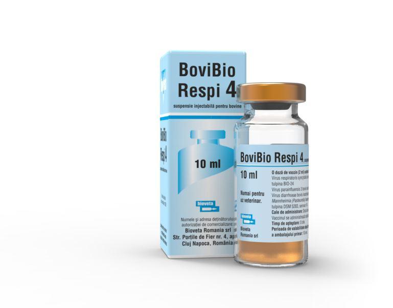 BoviBio Respi 4 suspensie injectabilă pentru bovine Vaccin pentru imunizarea ac vă a bovinelor împotriva virusului parainfluenza 3, virusului sinciţial respirator bovin, virusului diareei bovine și