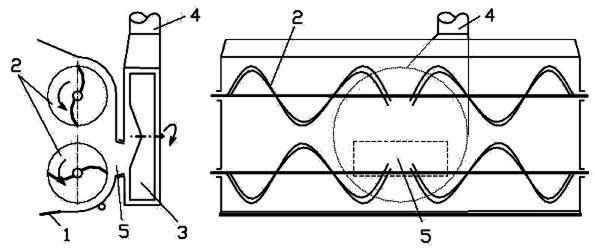 cel\lat; `n acest caz, prezen]a transportorului superior permite abordarea unor straturi groase de z\pad\. Fig. 6. Echipamentul de lucru al autofrezei.