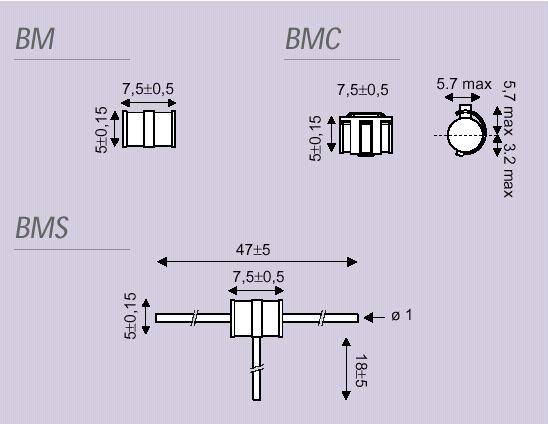 Číslo strany : 83 3-pólová miniatúrna výbojková bleskoistka BM 3-pólová výbojková bleskoistka BT Parametre Označenie CITEL BM 90 BM 230 BM 350 BM 500 JS.