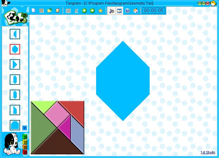 Tangram Pro Једна од многобројних софтверских верзија древне кинеске слагалице. Слика 2.