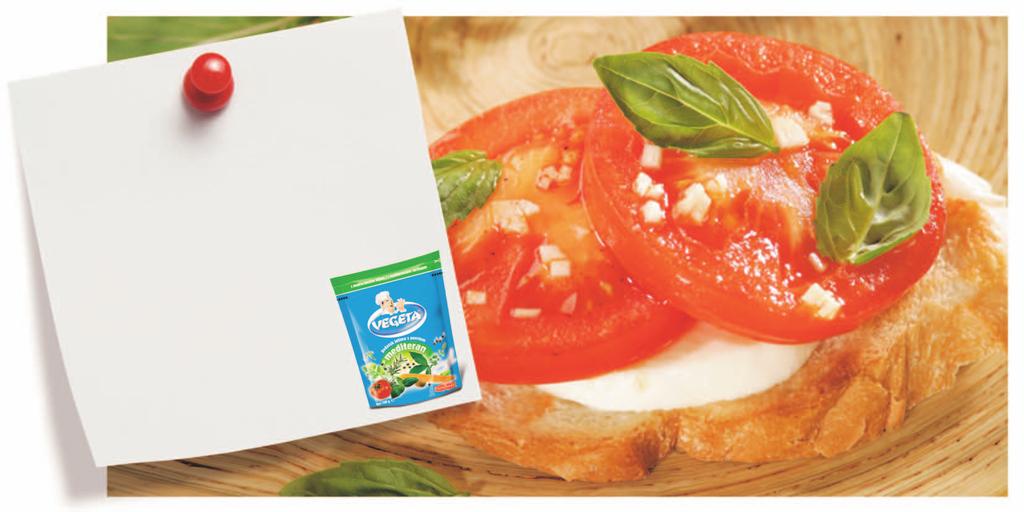 1. Bruskete s rajëicamaama i mozzarellom za 4 osobe 8 kriπki kruha, 50 ml maslinova ulja, 4 rajëice srednje veliëine, 2 Ëeπnja Ëeπnjaka, 1 æliëica Vegete ete mediteran, 200 g mozzarelle (2 kugle),
