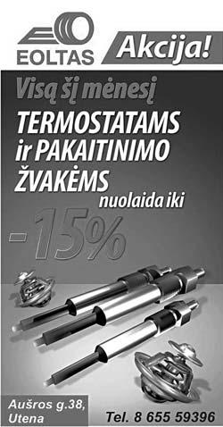 (3,5 ha brandaus miško ir 7,5 ha žemės), yra gyvenamasis namas, elektros įvadas. Tel.: 8 679 28 918, 8 656 54 889 Išnuomojamas 3 kambarių butas su dalimi baldų. Pasirašome sutartį. Tel. 8 610 85 342 UD-578 Parduodu 2 ha žemės prie ežero.