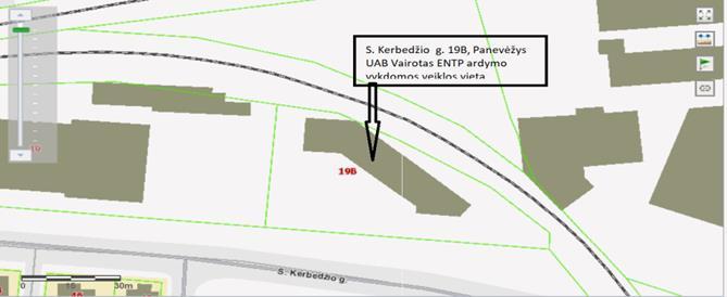 (nekilnojamojo turto registro išrašas, kopija, priedas Nr. 1. Pav. Nr. 1 Vietovės planas su pažymėta ūkinės veiklos vieta. Sklypo su pastatais planas. (www. Regia.
