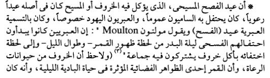 ولالسف يبني على هذه المعلومات الخطأ التي قدمها االتي وبعد ان قدم مجموعة معلومات خطأ هنا كعادته يبدأ يستخدمها كأمر كما لو كان حقيقي فيقول عيد الفصح المسيحي والمسيحيين ليس عندهم عيد فصح بل عيد القيامة