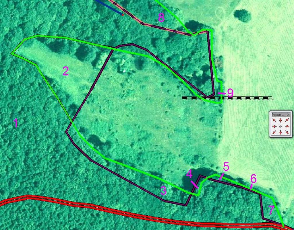 Obr. 115 hranica LPF pozn. 1 dielik na merítku v obrázku = 5m, veľkosť písma časti = 10 m Hranicu LPF chápeme ako : plochu vymedzenú obvodovými hranicami podľa čl.