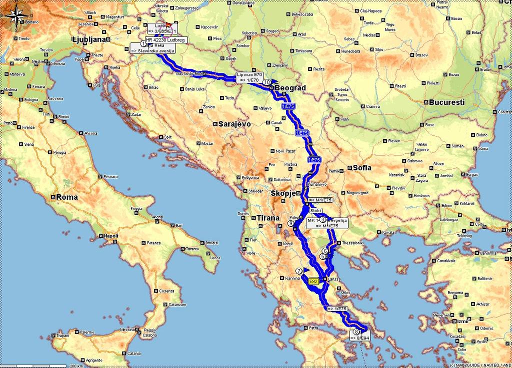 Grčka - Makedonija, Plan puta, 15.9.