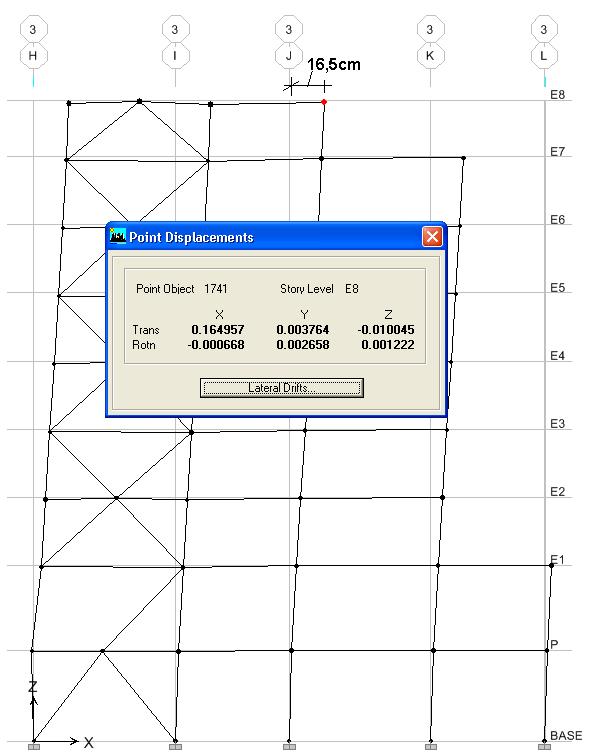 5.4.1 Verificarea deformaţiilor STRUCTURA AVARIATA Verificarea deformaţiilor (deplasărilor laterale) la SLS (Starea Limita de Serviciu) conform P100-1/2006. d =ν q d 0,0075 h (Anexa la Exemplul 1 pct.