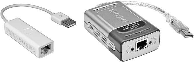 4.4 сурет. USB-интерфейсі бар желілік адаптер USB-желілерінің карталары PCI аналогтарымен ұқсас функцияларға ие, бірақ олар әдетте қымбатқа түседі.