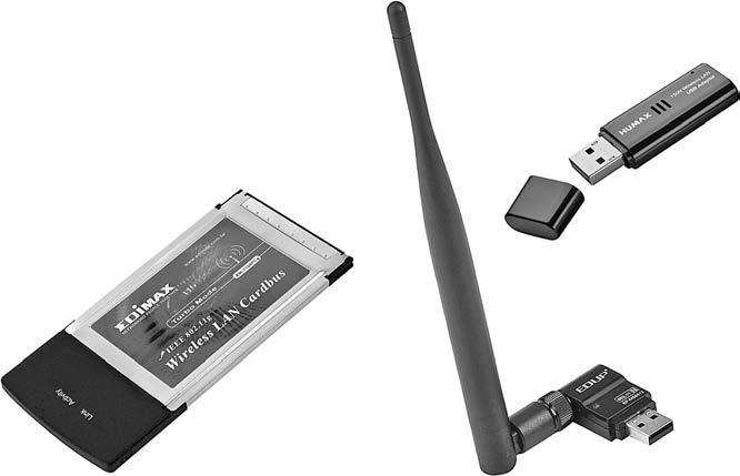 5.3 сурет. Wi-Fi Card-Bus адаптері, 5.4 суреттің PCMCIA адаптерлері бар сыртқы Wi-Fi USB интерфейсі Дербес компьютерлерге арналған желілік контроллер түрлері (5.2 суретте көрсетілген).