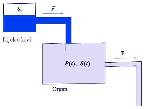 42 / 47 Model bioreaktora 4.4. Model infuzije lijeka Model infuzije lijeka Modifikacija chemostat modela se može iskoristiti kao jednostavan model utjecaja lijeka u krvi (npr.