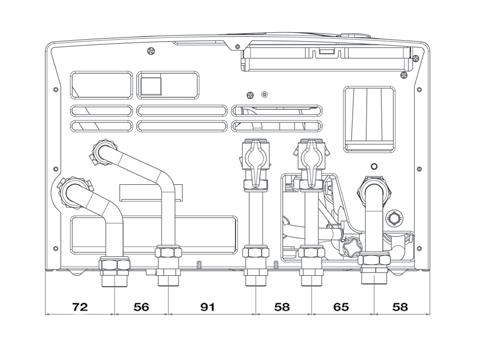 Modelui CTFS M C G F R Vedere de sus Vedere de jos G: Racord gaz (1/2 ) M: Livrare apă sistem