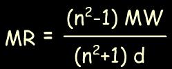 Molarna refraktivnost (M) M-molarna refraktivnost: zapremina molekula korigovana indeksom refrakcije d- gustina n-indeks refrakcije MW/d zapremina (n 2-1)/(n 2 +1) korekcioni faktor (polarizacija