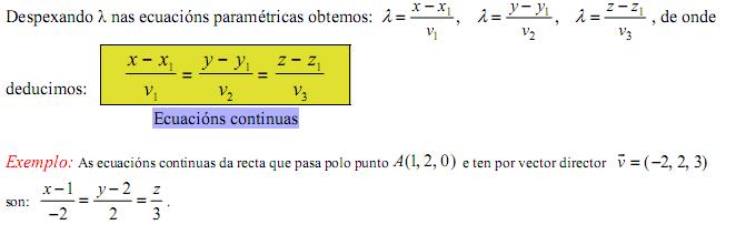 As ecuacións reducidas da recta se chaman tamén